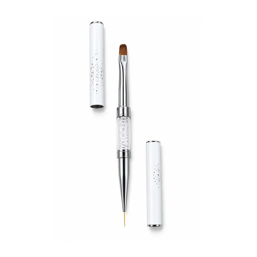 dual-sided-gel-nail-brush-12mm-15mm מכחול דו צדדי אובלי 12 מ"מ וליינר 15 מ"מ לבנייה בג'ל וקישוטים